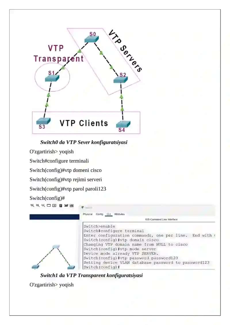 VTP PROTOKOLI SOZLASH 3