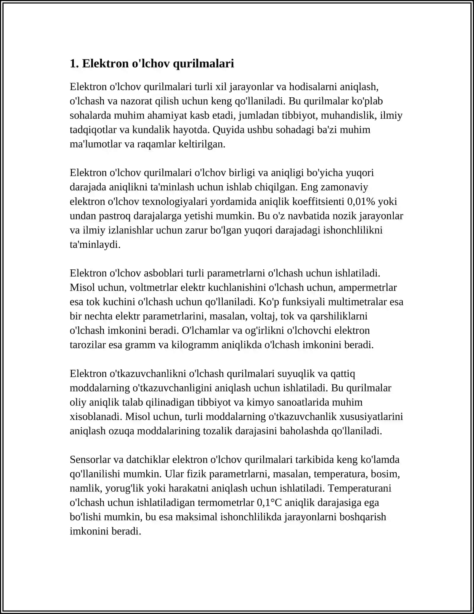 MUSTAQIL ISH Mavzu: CHANG ISHLOVCHI QURILMALAR 3