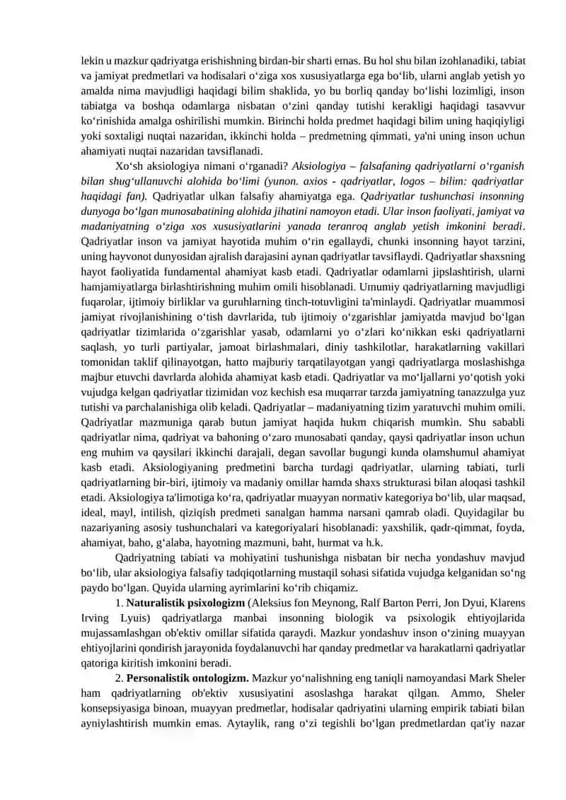 Qadriyatlar falsafasi (aksiologyia) 3