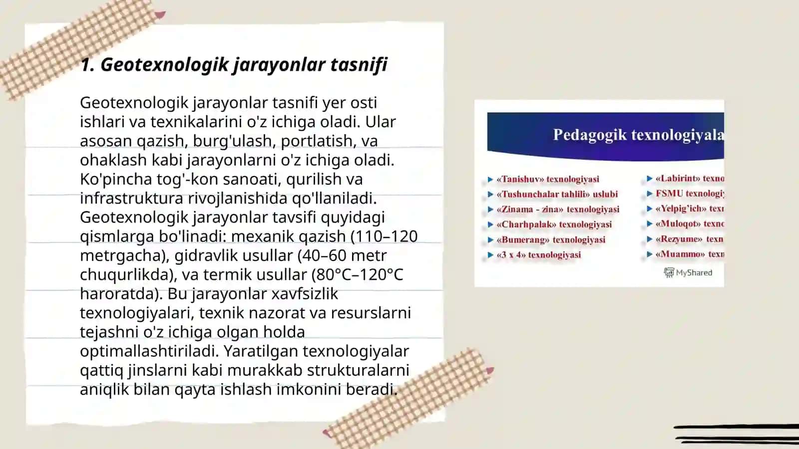 Asosiy geotexnologik sharoitlar va parametrlar 3
