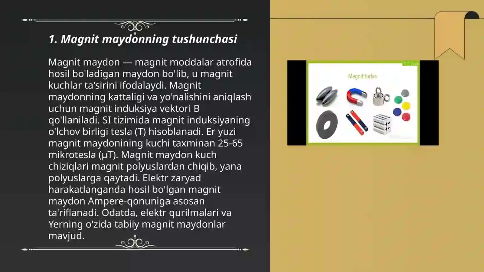 Magnit maydon. Moddalarning magnit xossalari 3