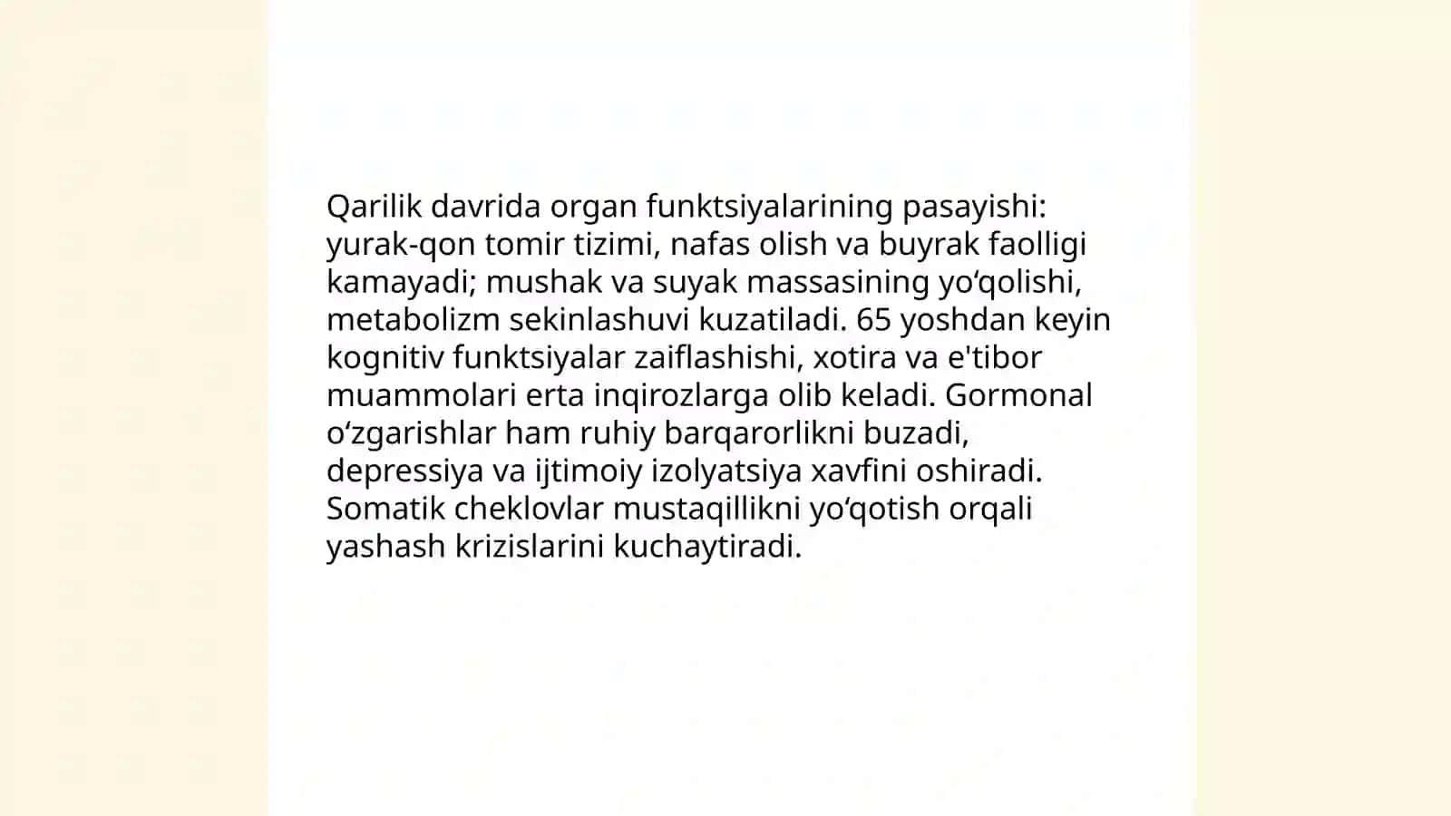 Qarilik Davri Yosh Inqirozlari Haqida Ma'lumot 3
