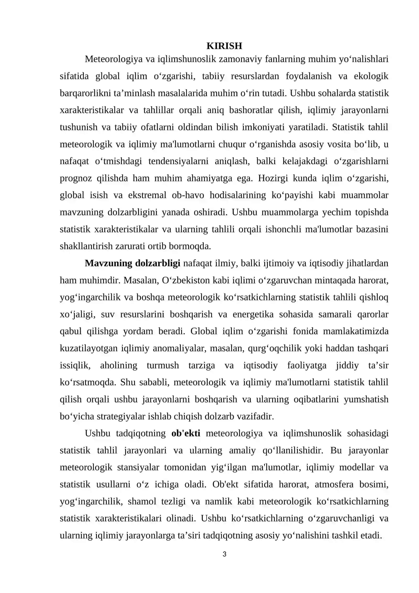 Meteorologiya va iqlimshunoslikda statistik xarakteristikalar 3