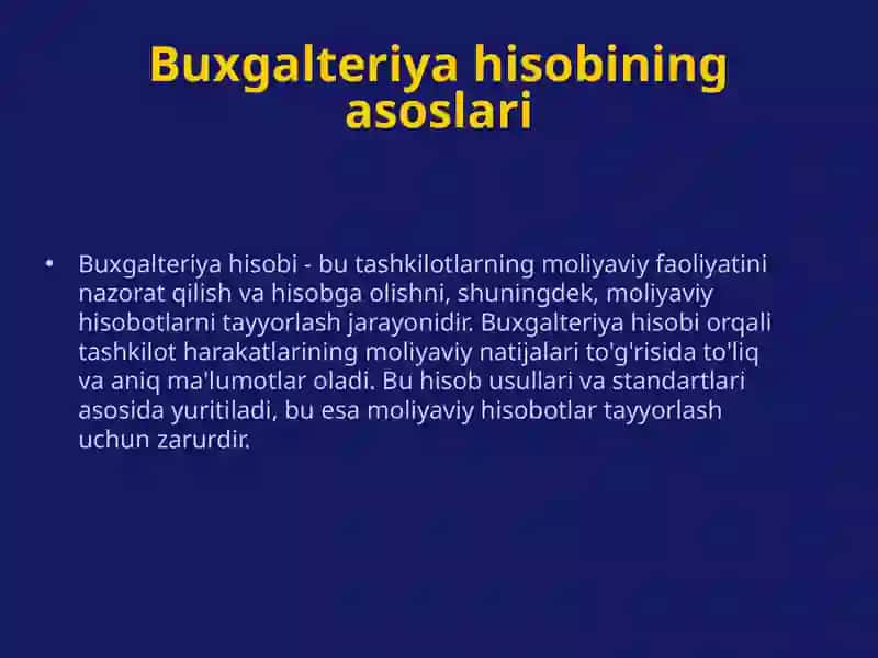 Buxgalteriya hisobini axborot elektron dasturlaridan foydalanib yuritish bo'yicha jahon tajribasini o'rganish 3