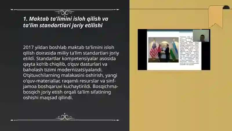 Maktab ta'limini isloh qilish va ta'lim standartlari joriy etilishi 3