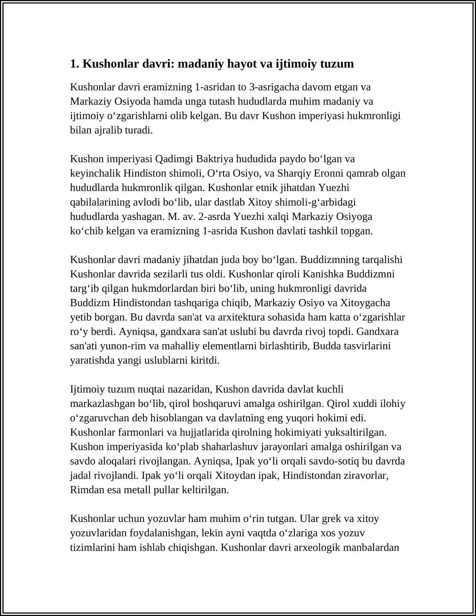 KUSHONLAR DAVRIDA MADANIYAT VA SANAT RIVOJI 3