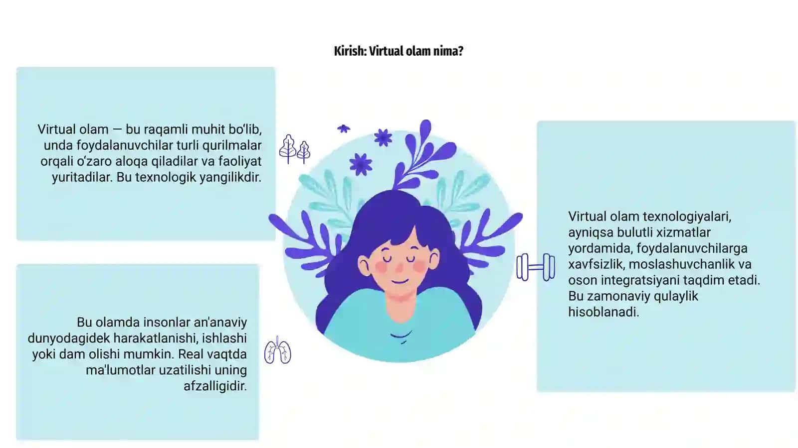 Virtual olam "nozik mijoz" bulutli tehnologiyalar xususiyatlari 3