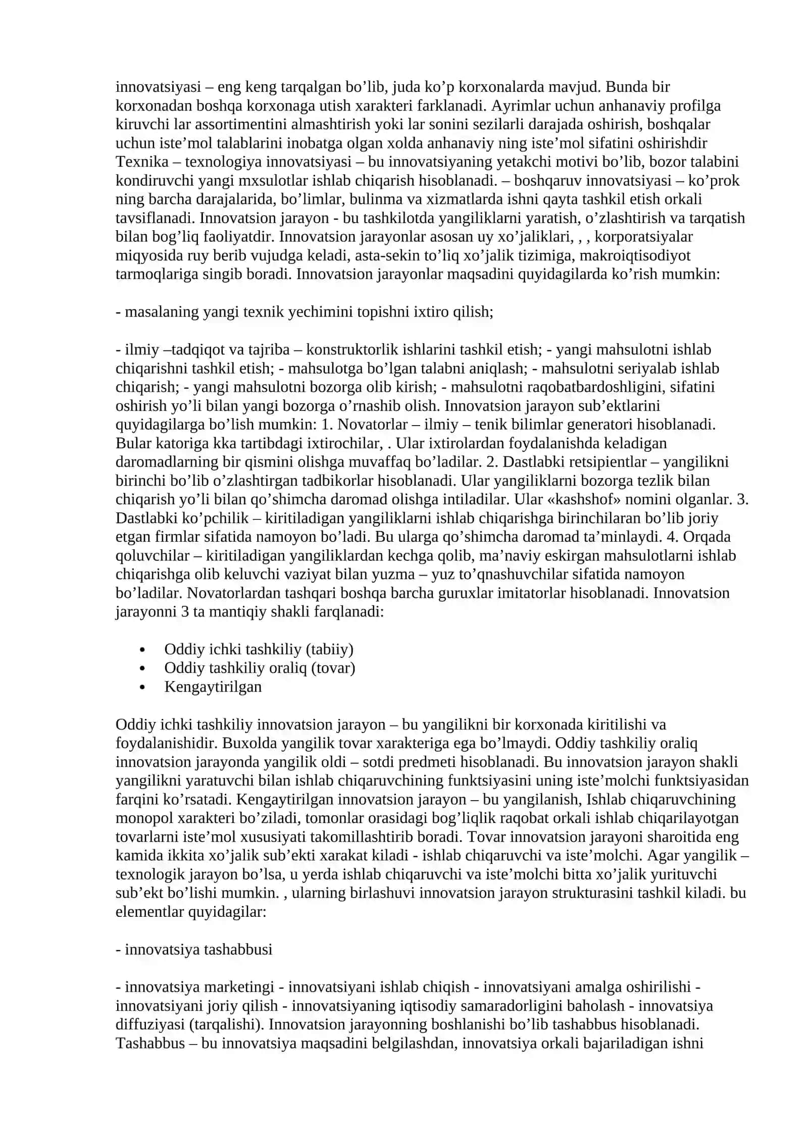 Innovatsion innovatsiya va innovatsioninn foyliyati 3