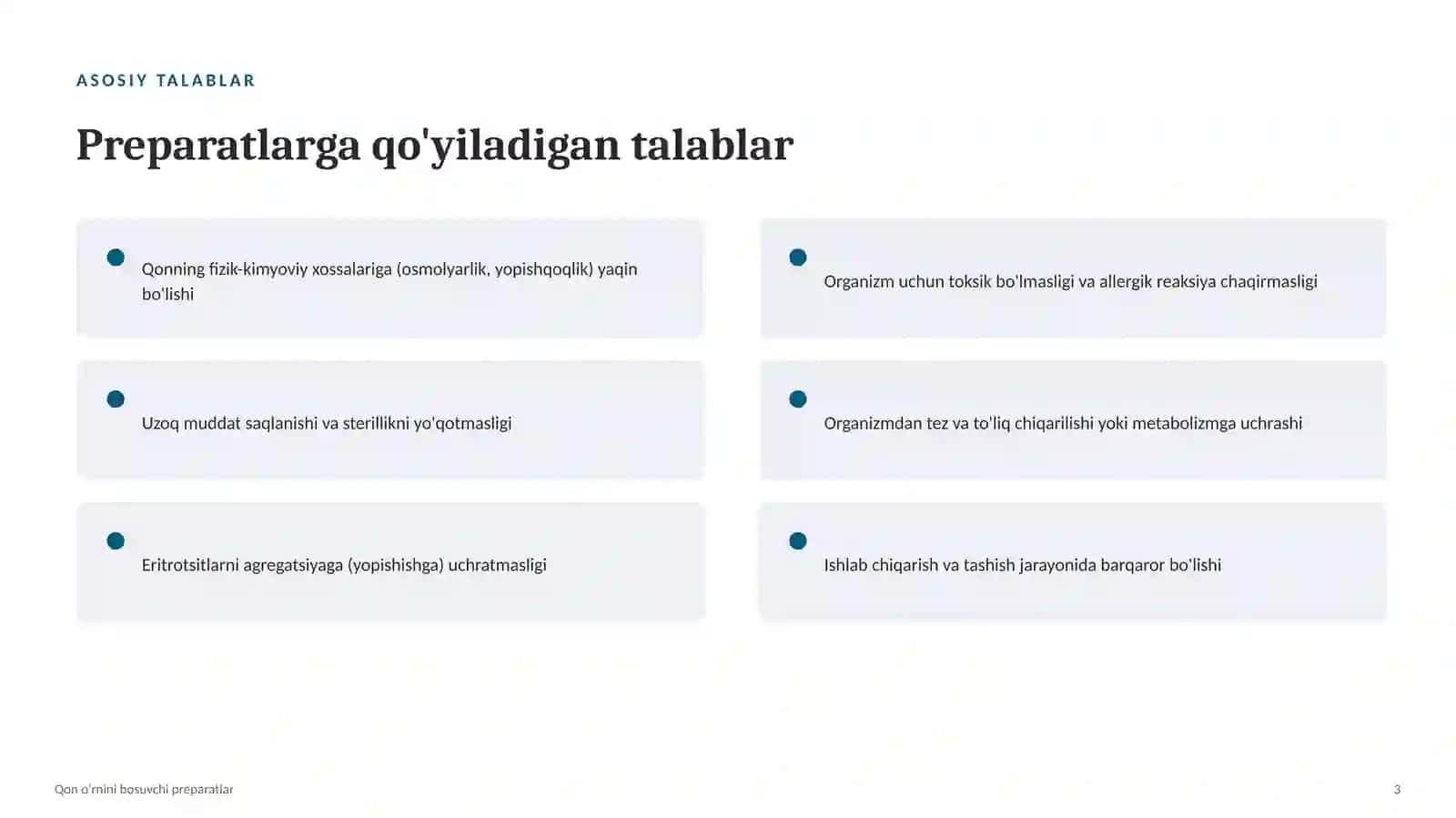 Qon o‘rnini bosuvchi preparatlar — turlari, tasnifi, ko‘rsatmalar, qarshi ko‘rsatmalar va qo‘llash p 3