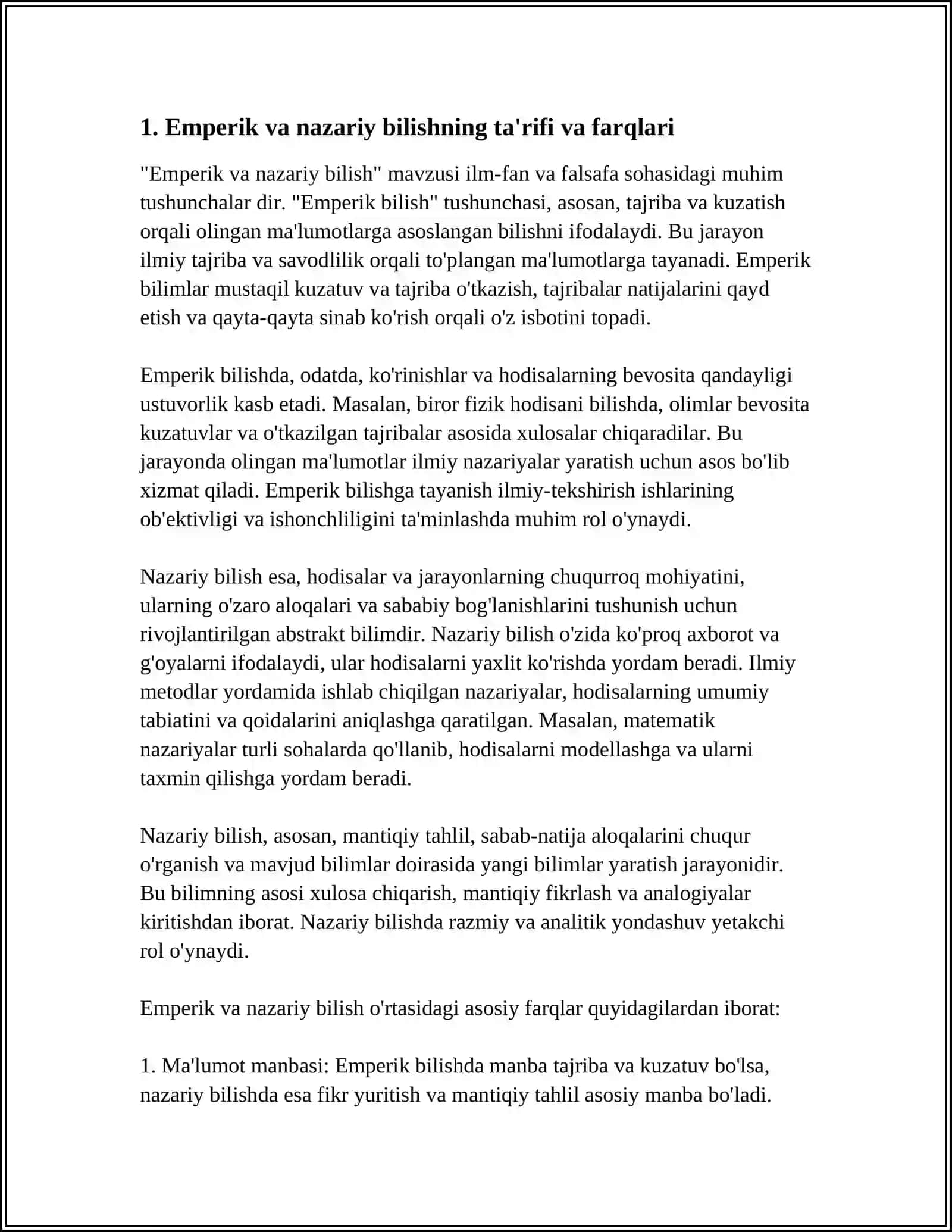 EMPERIK VA NAZARIY BILISH 3