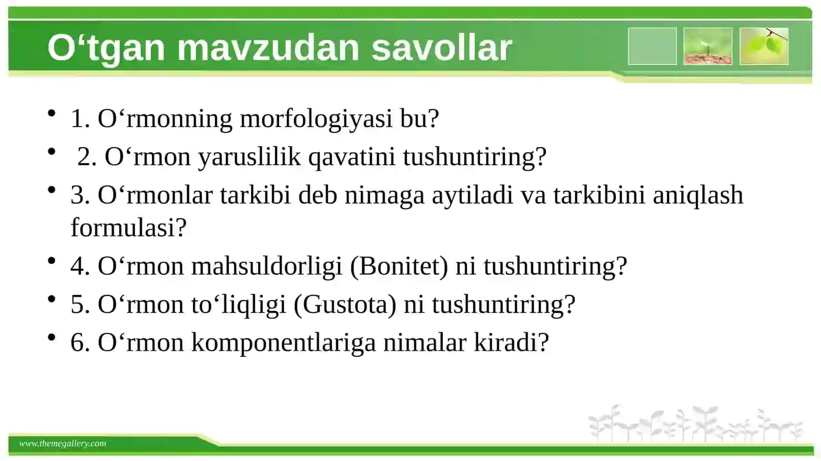 O‘rmonlar shakllanishida ekologik omillarning о‘rni 3