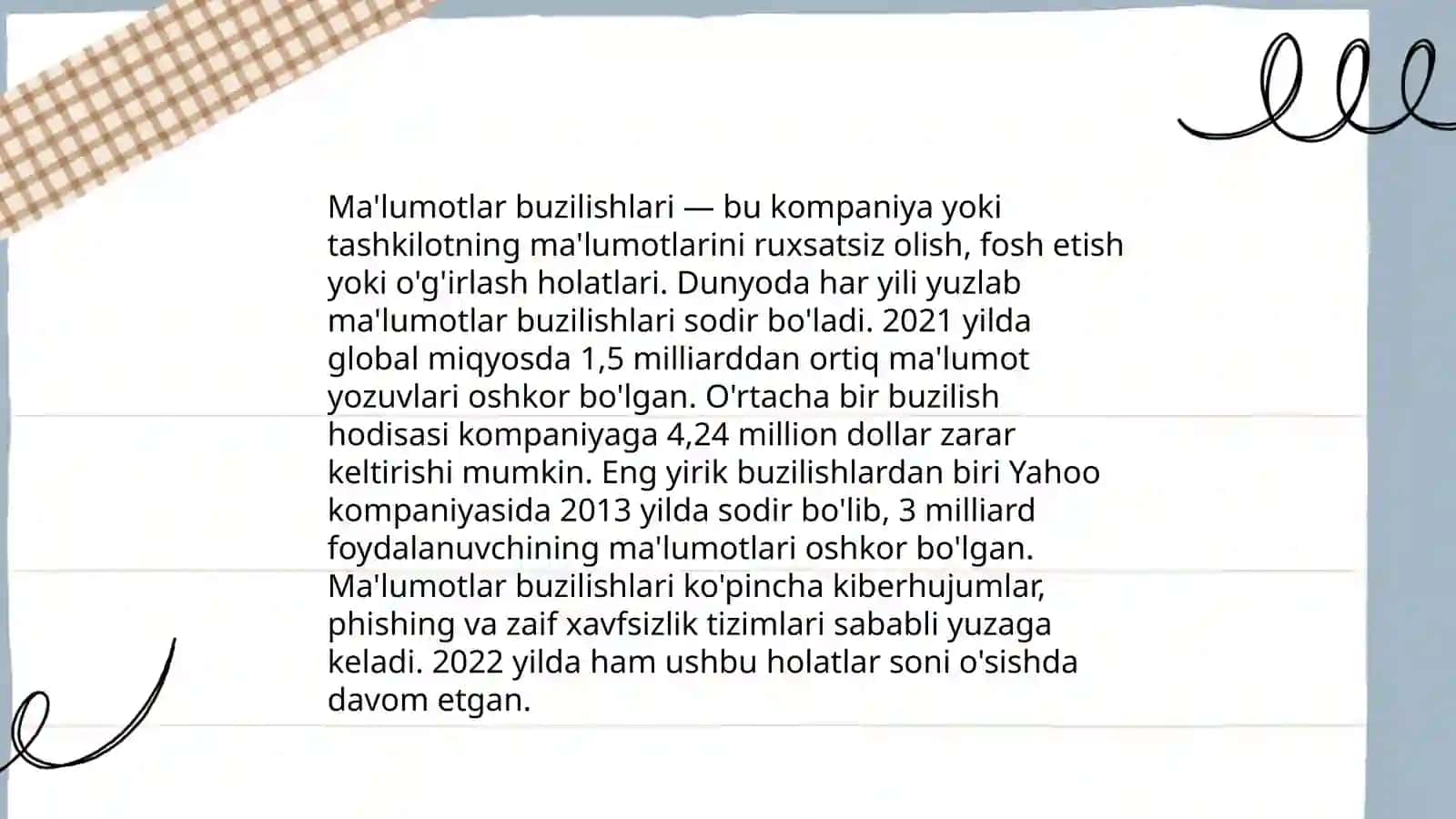 Axborot xavfsizligi muammolari 3