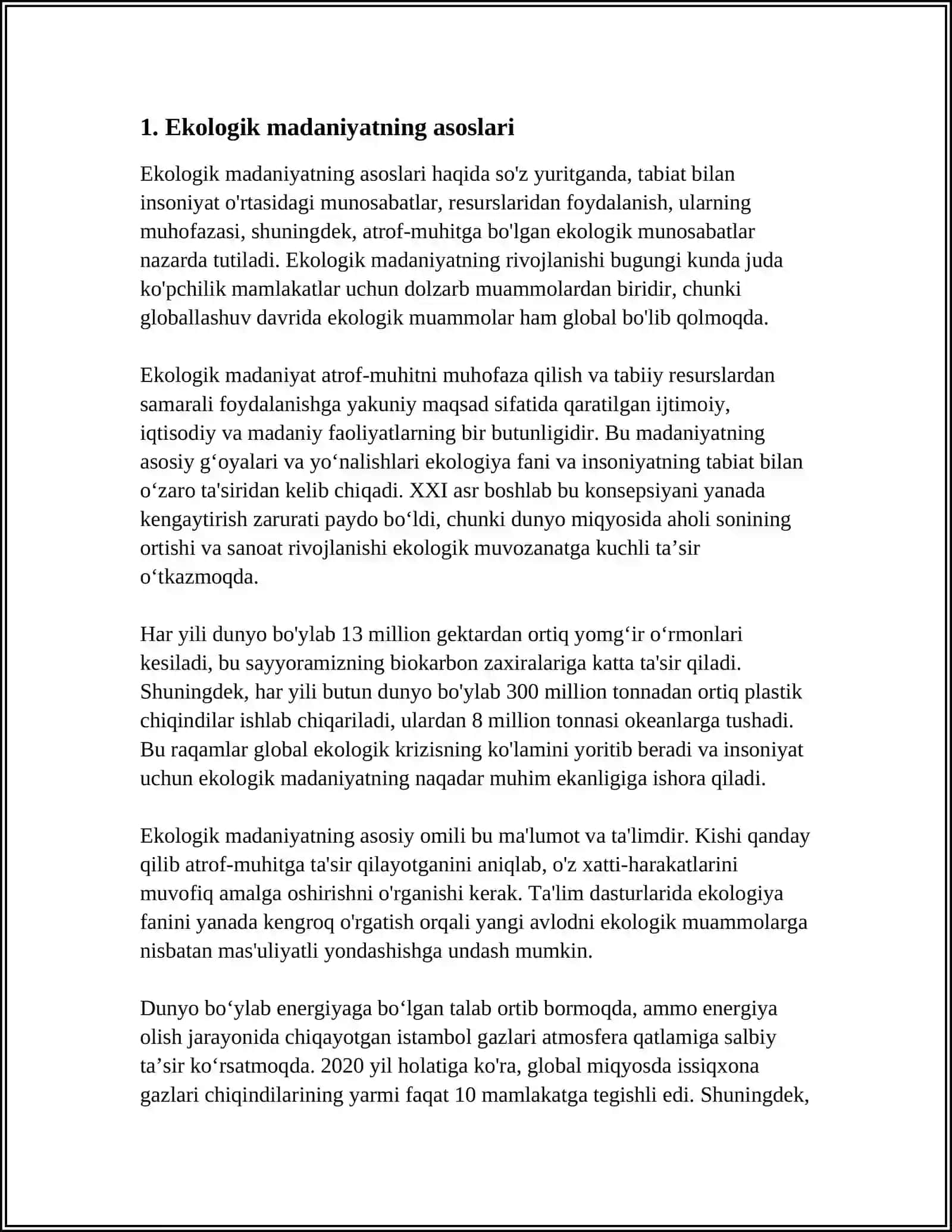 EKOLOGIK MADANIYAT VA IQTISODIYOT 3