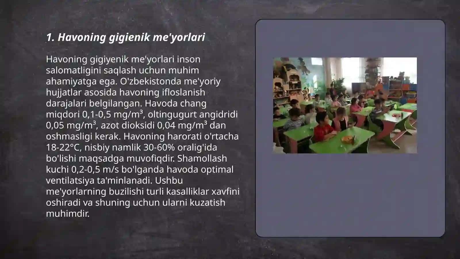 Maktabgacha bolalar muassasalari va maktablarga bo'lgan umumiy gigienik talablar 3