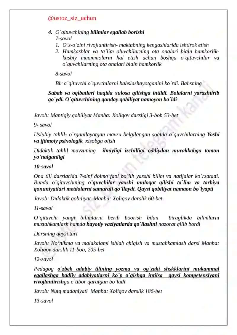 TUSHGAN SAVOLLAR JAVOBLARI BILAN 3