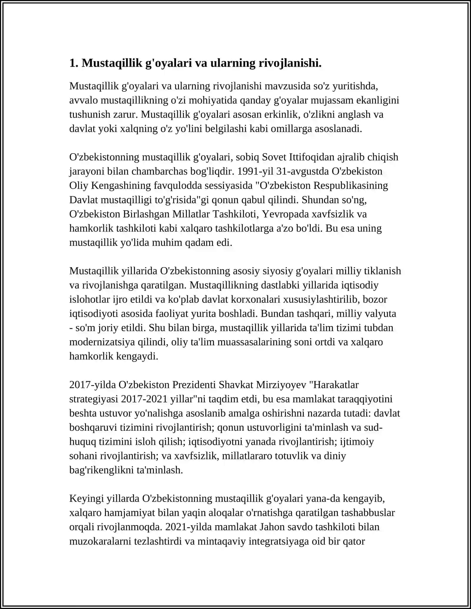 O'ZBEKISTONDA MUSTAQILLIK G'OYALARINING TARIXIY ASOSLARI 3