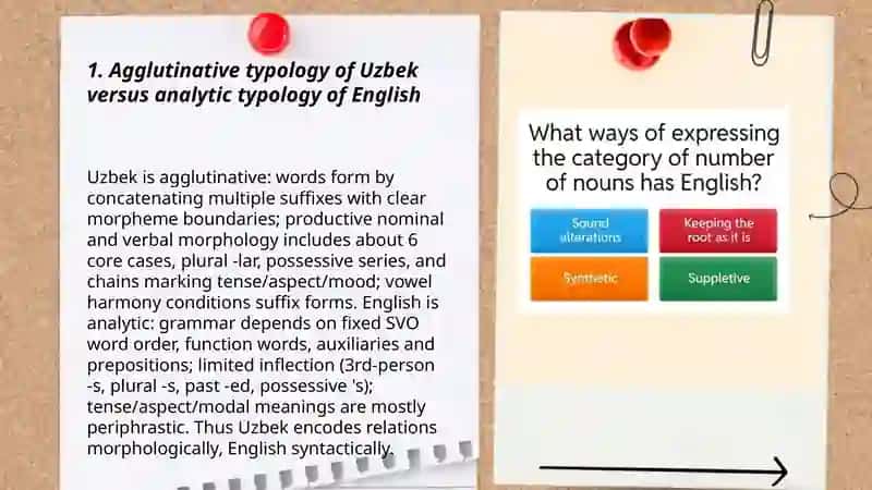 Morphological typology: classification and grammatical structures of Uzbek and English 3