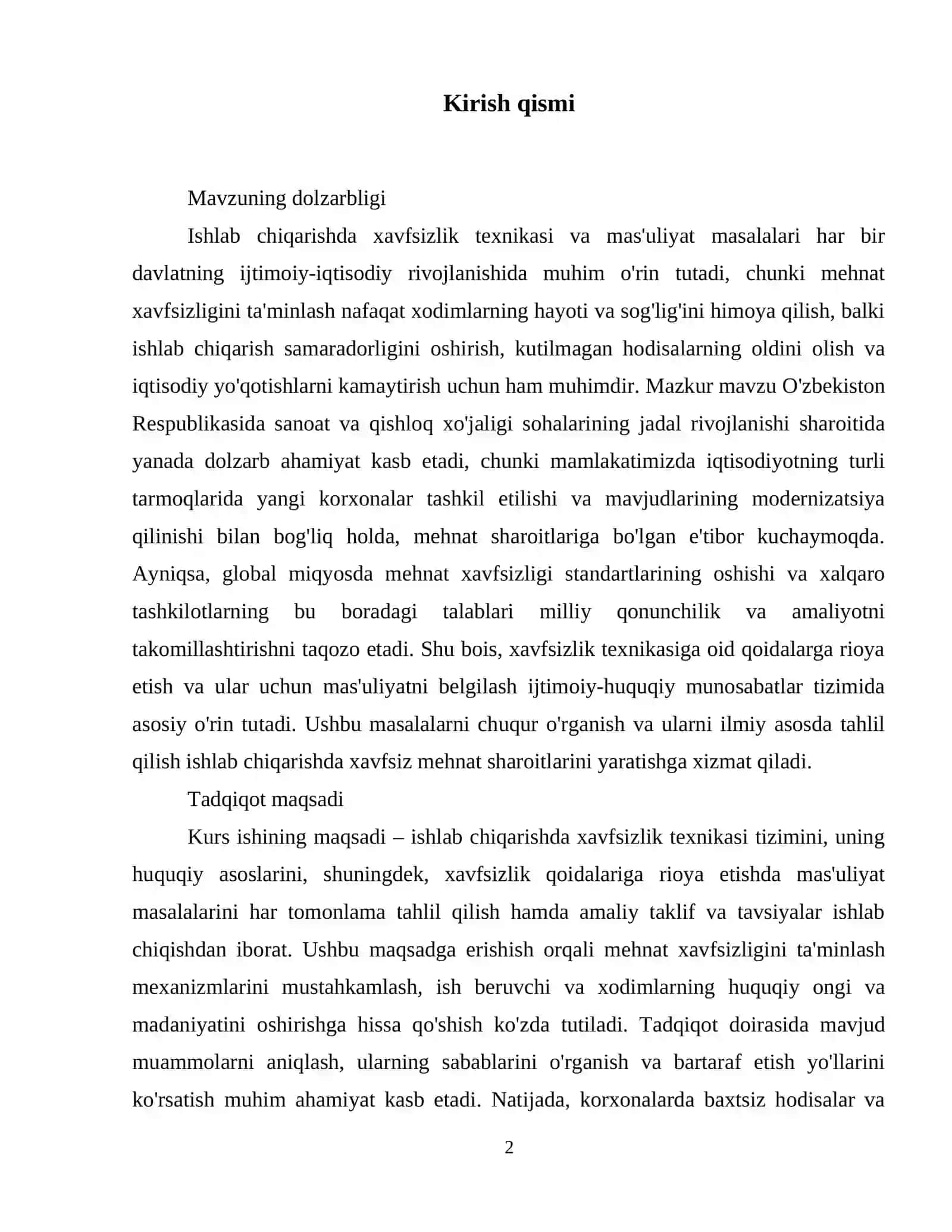 XAVFSIZLIK TEXNIKASI VA MAS'ULIYAT MASALALARI 3