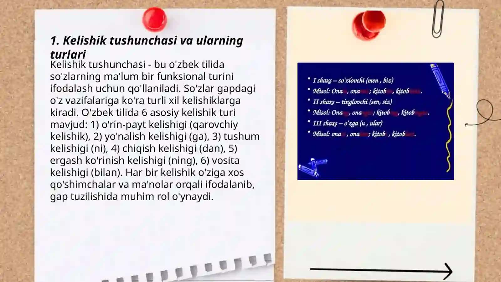 Kelishik, egalik, koʻplik shakllarini oʻqitish metodikasi 3