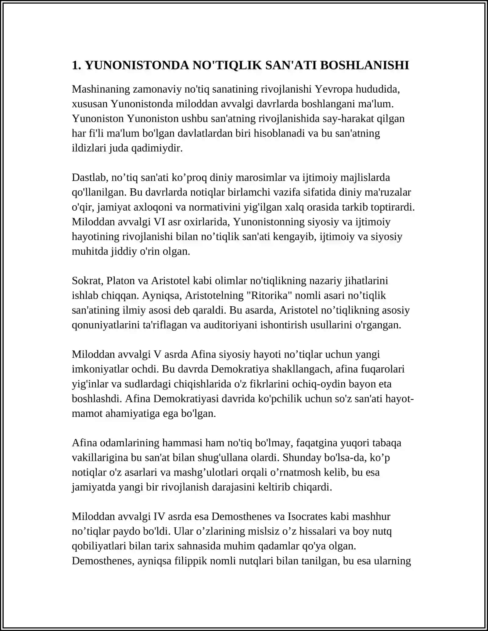 YUNONISTONDA NOTIQLIK SAN'ATINING TARIXI 3