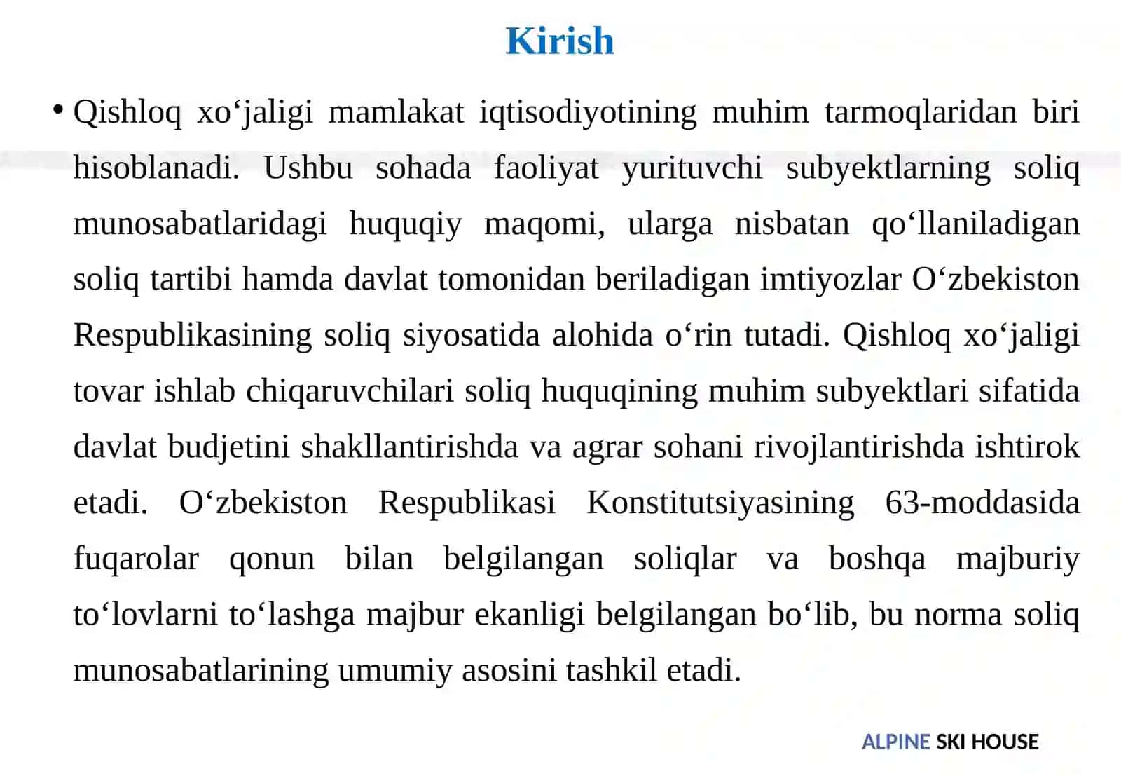Soliq huquqining predmeti, usuli va tizimi chiqaruvchilari 3