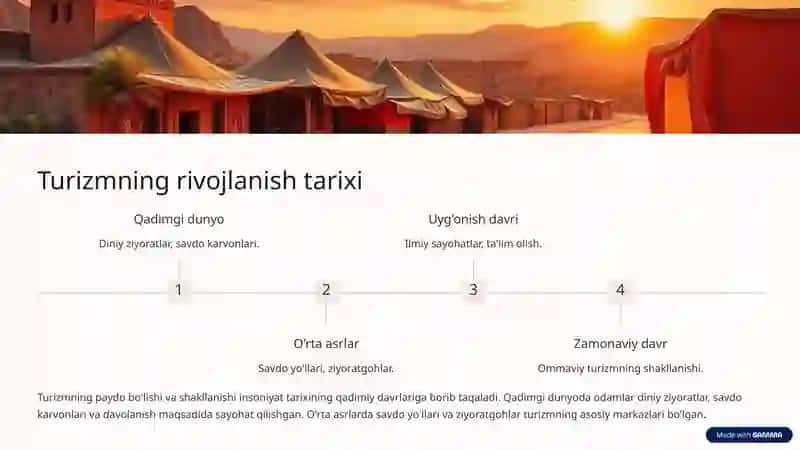 Turizm bilan tanishtirish 3