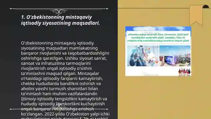 O'zbekistonning mintaqaviy iqtisodiy siyosati 3
