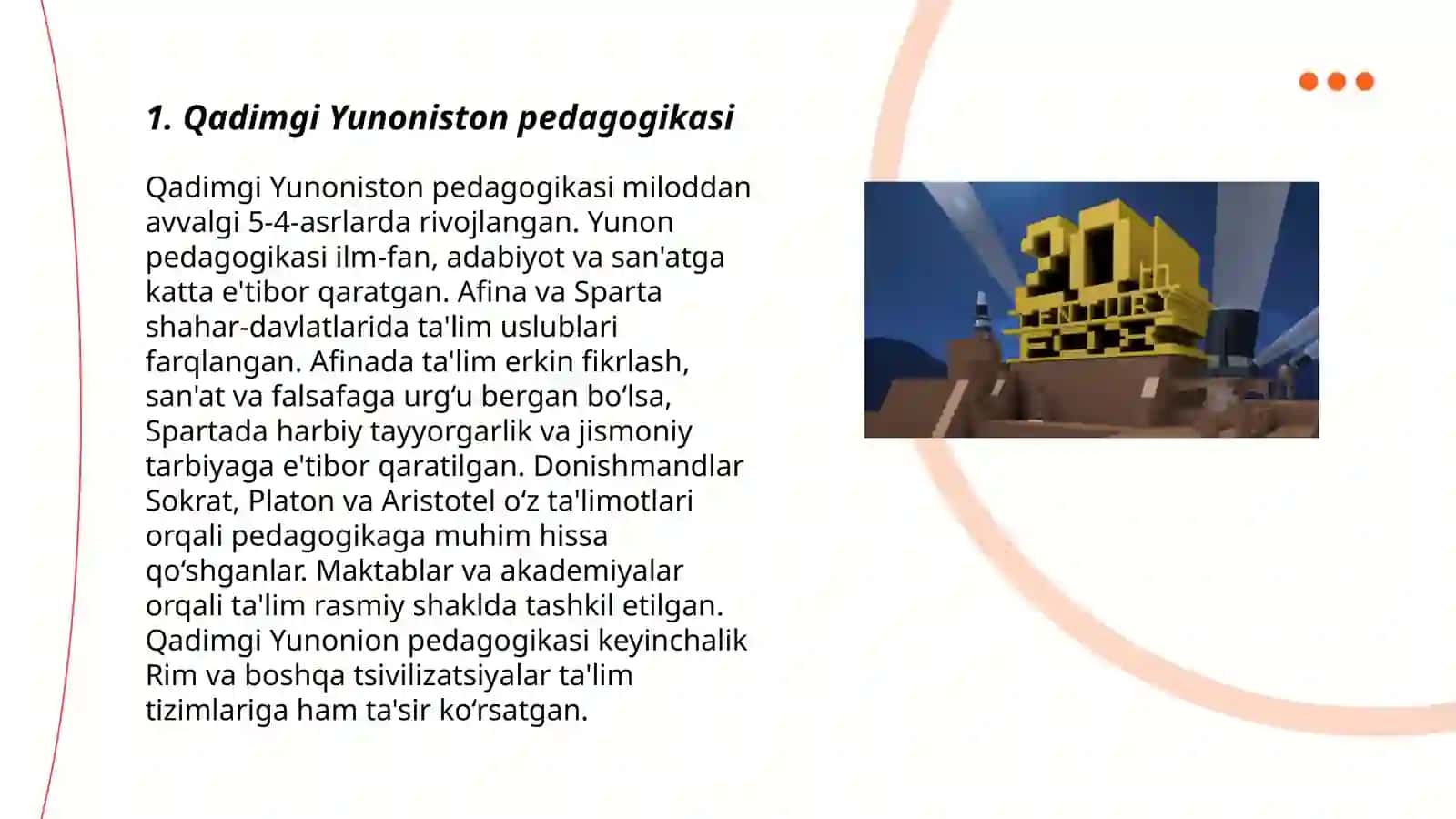 Eng qadimgi davrlardan XX asrgacha jahon pedagogika fanining rivoji 3