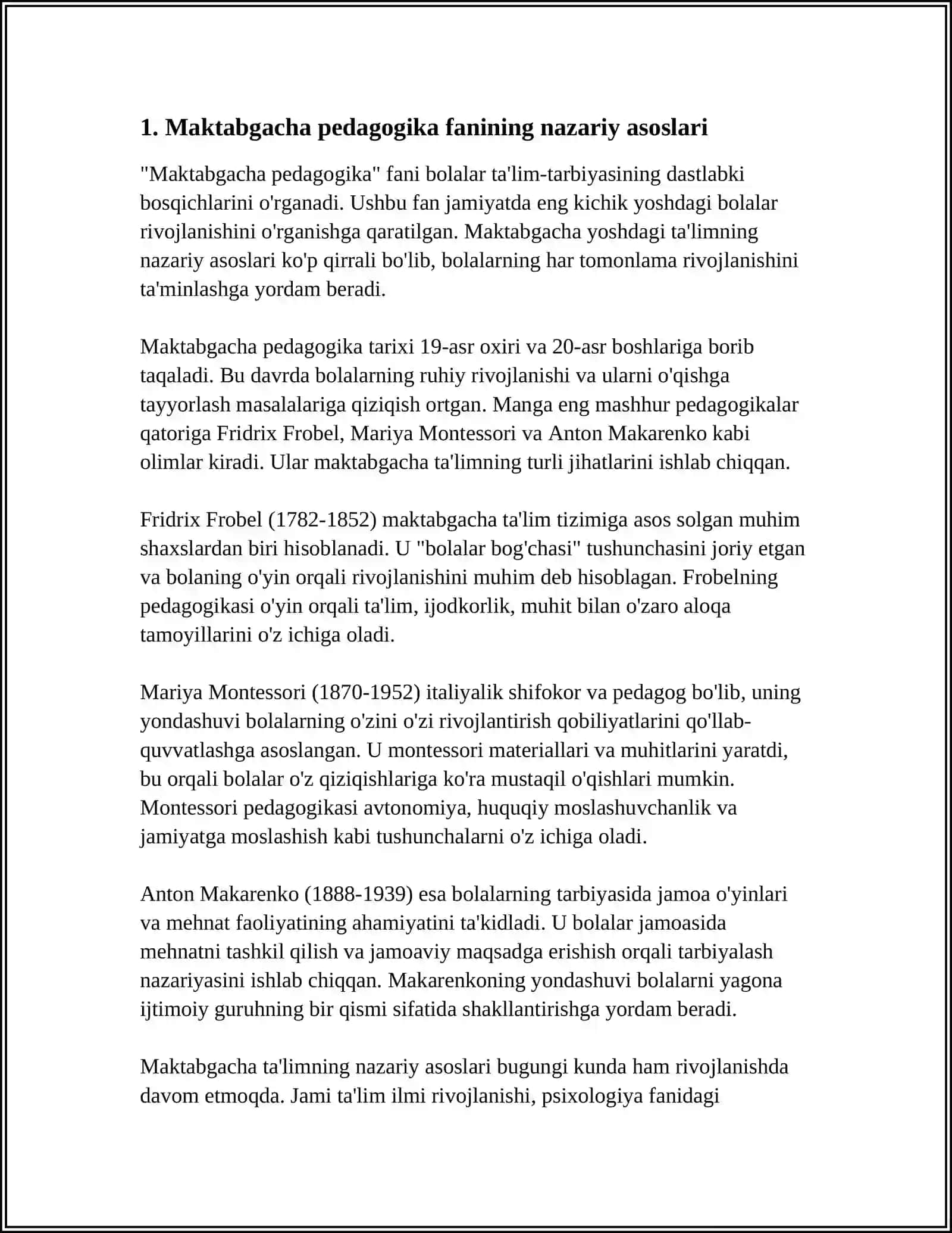 MAKTABGACHA PEDAGOGIKA FAN SIFATIDA 3