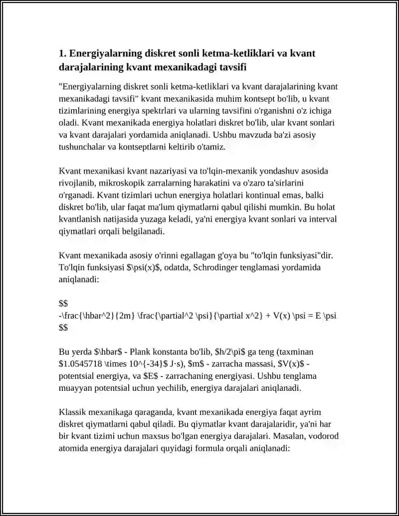 SONLI KETMA-KETLIKLARNING KVANT MEXANIKASIDAGI TATBIQLARI 3