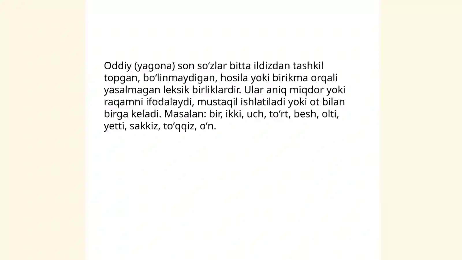 Son soʻz turkumining tuzilish turlari 3