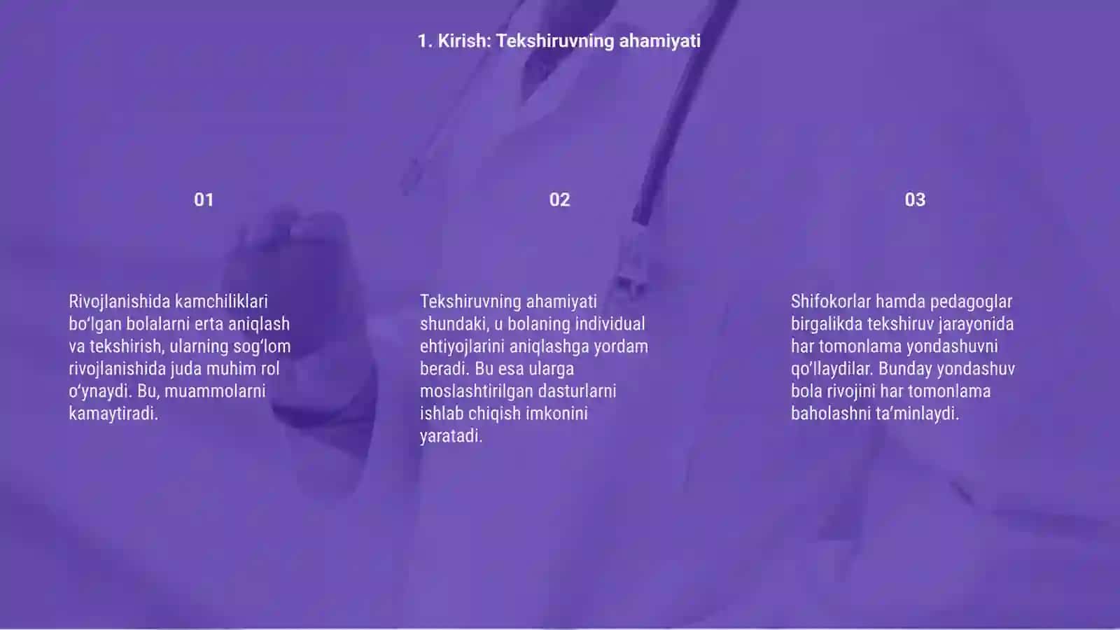 Rivojlanishida kamchiliklari boʻlgan bolalarni tekshirish usullari 3