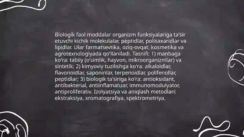 Biologik faol moddalar olish texnologiyasi 3