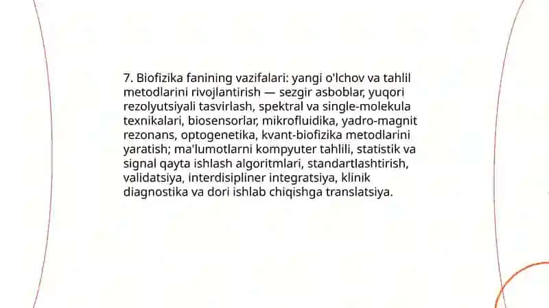 Biofizika fanining boʻlimlari,boshga fan sohalari bilan aloqadorligi 3