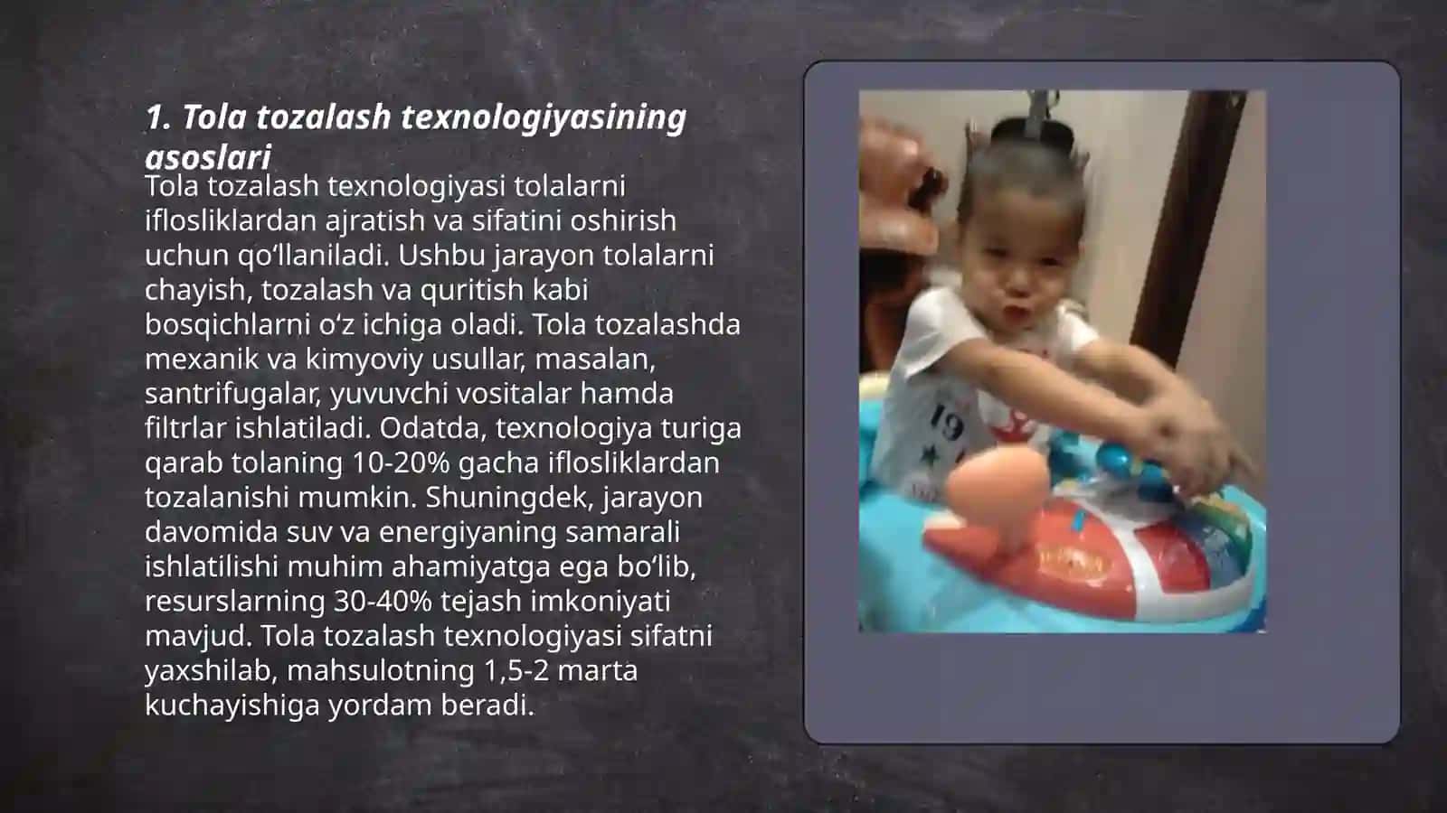 Tola tozalash kolasnigini takomilashtirish 3