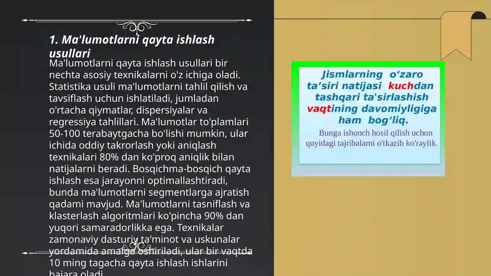 Ma'lumotlarni qayta ishlash usullari 3