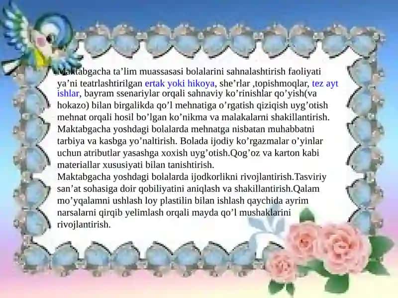 Sahnalashtirish faoliyati jarayonini dantayyorlash 3