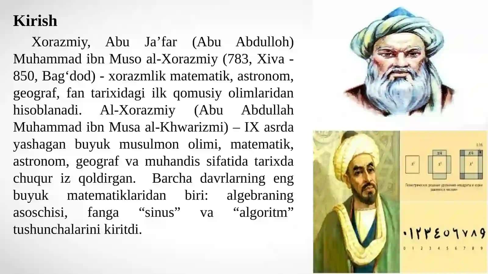 Al-Xorazmiyning matematika faniga qoʻshgan hissasi 3