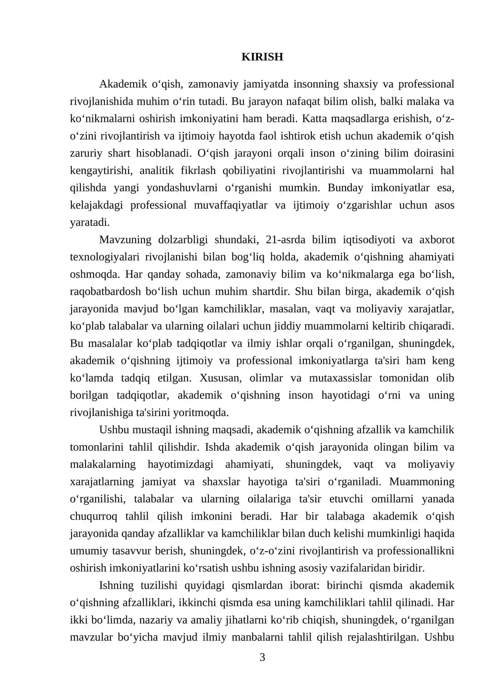 Akademik ōqishning afzallik va kamchilik tomonlari 3