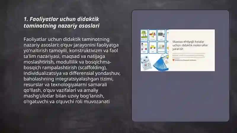 Faoliyatlar uchun didaktik taminot yaratish 3