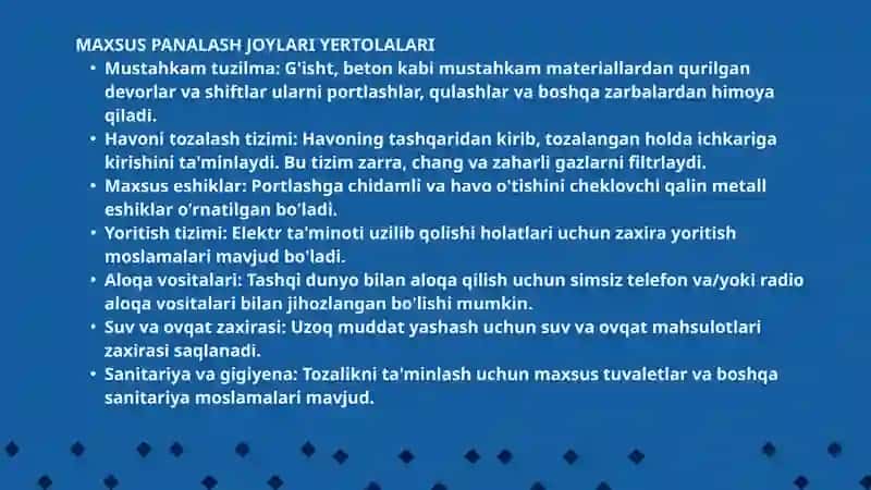 Muxandislik qurilmalari, maxsus pana joy yertola va ulardan foydalanish 3