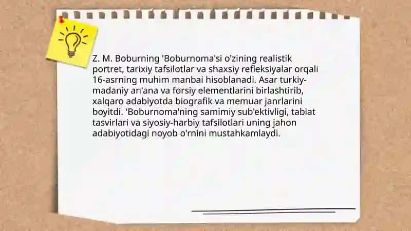 Boburnoma va Boburiylarning jahon madaniyatiga qo'shgan hissasi 3