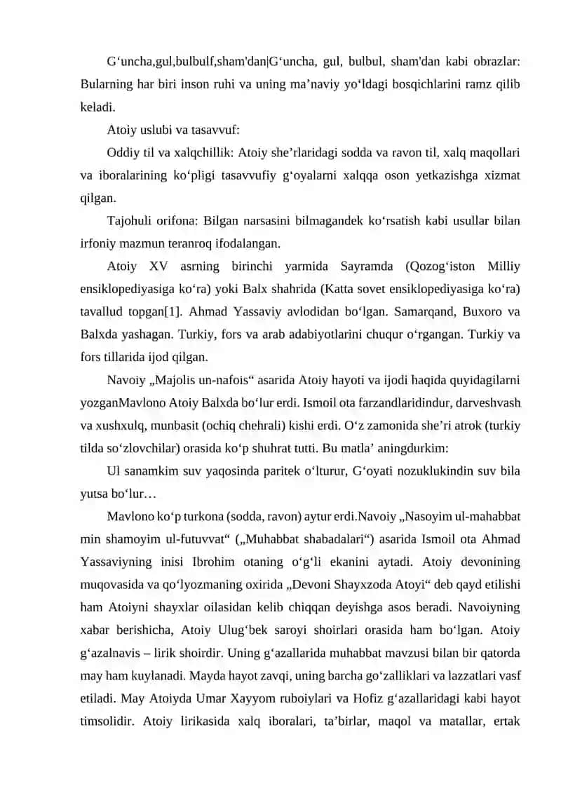 ATOYI GʻAZALLARIDA IRFONIY TASAVVUFIY MAVZU VA OBRAZLAR TALQINI 3