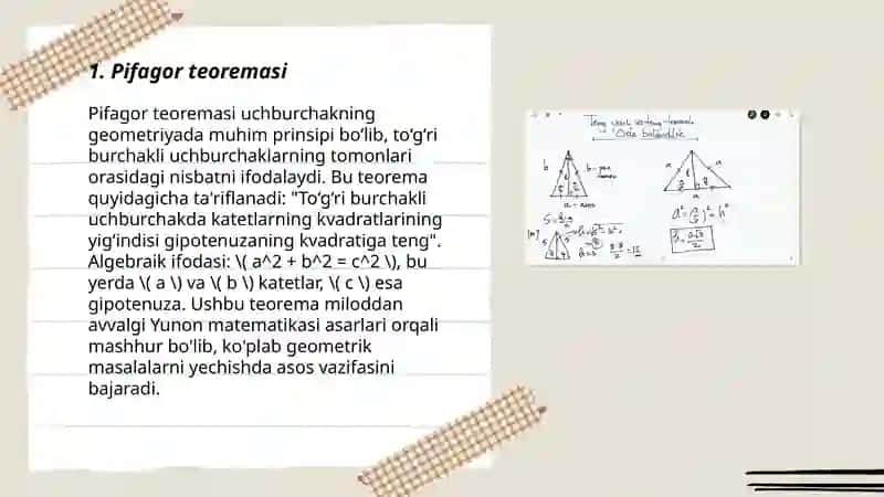 Gipotenuzasi va kateti bo'yicha to'g'ri burchakli uchburchak yasash 3