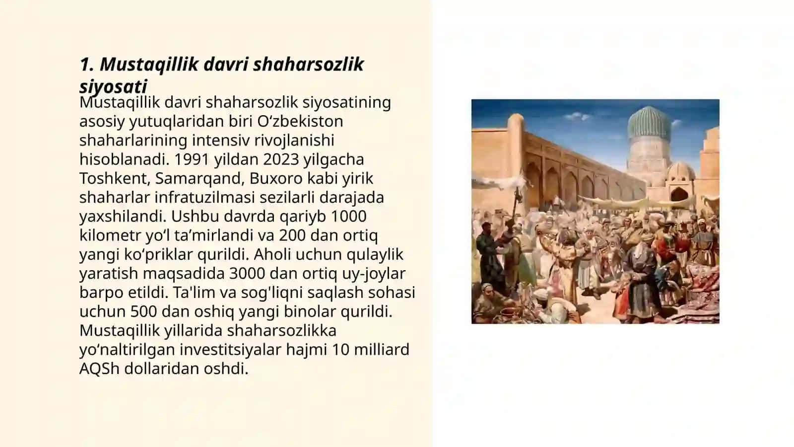 Mustaqillik yillarida shaharsozlik: tarixiy bosqichlar va rivojlantirish 3