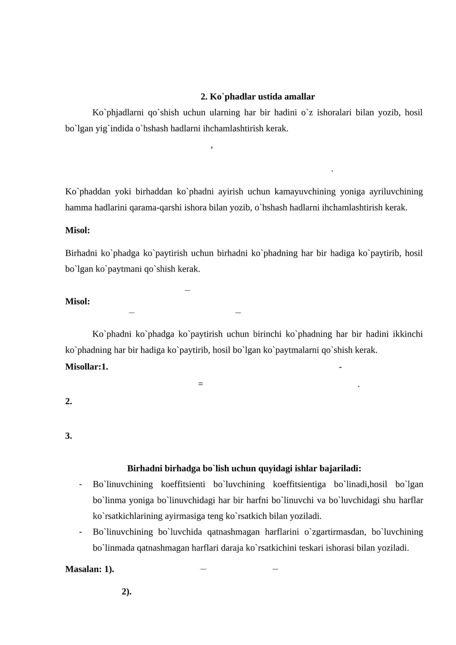 Ko`phadlar 3