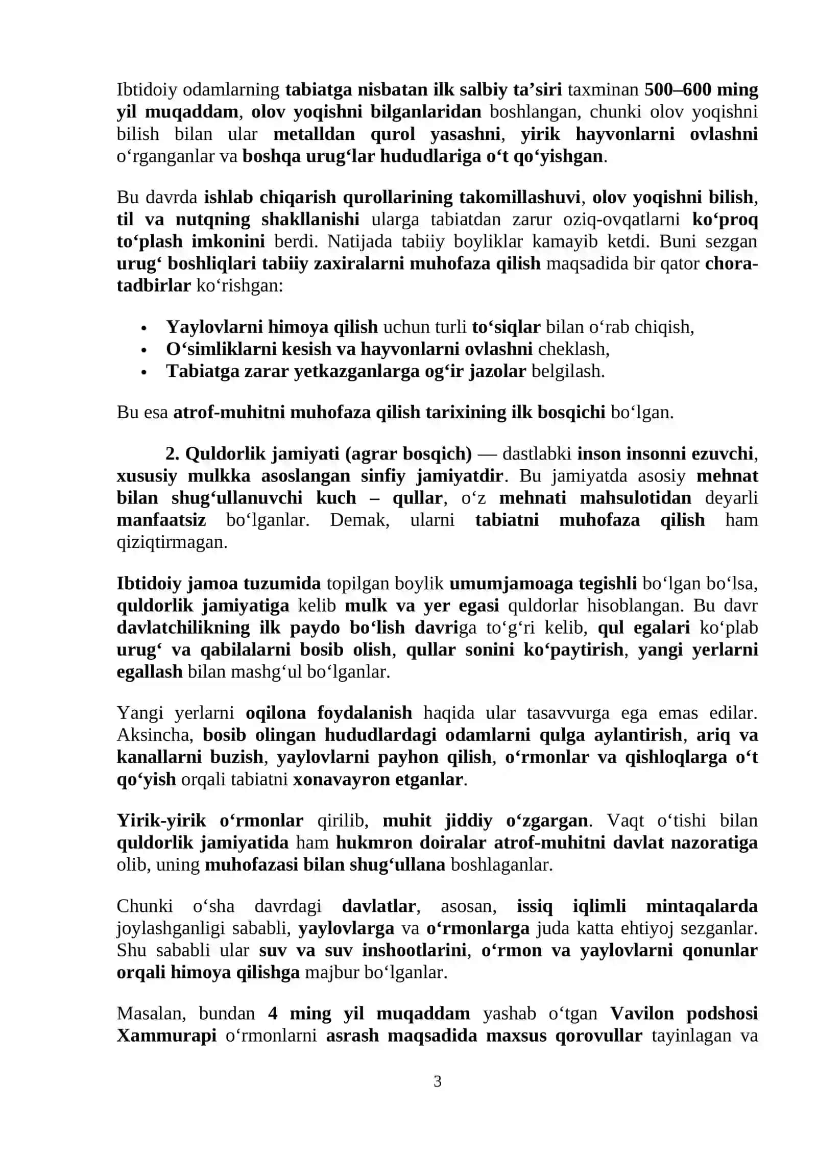 Tabiat va jamiyat o‘rtasidagi o‘zaro munosabatlar 3