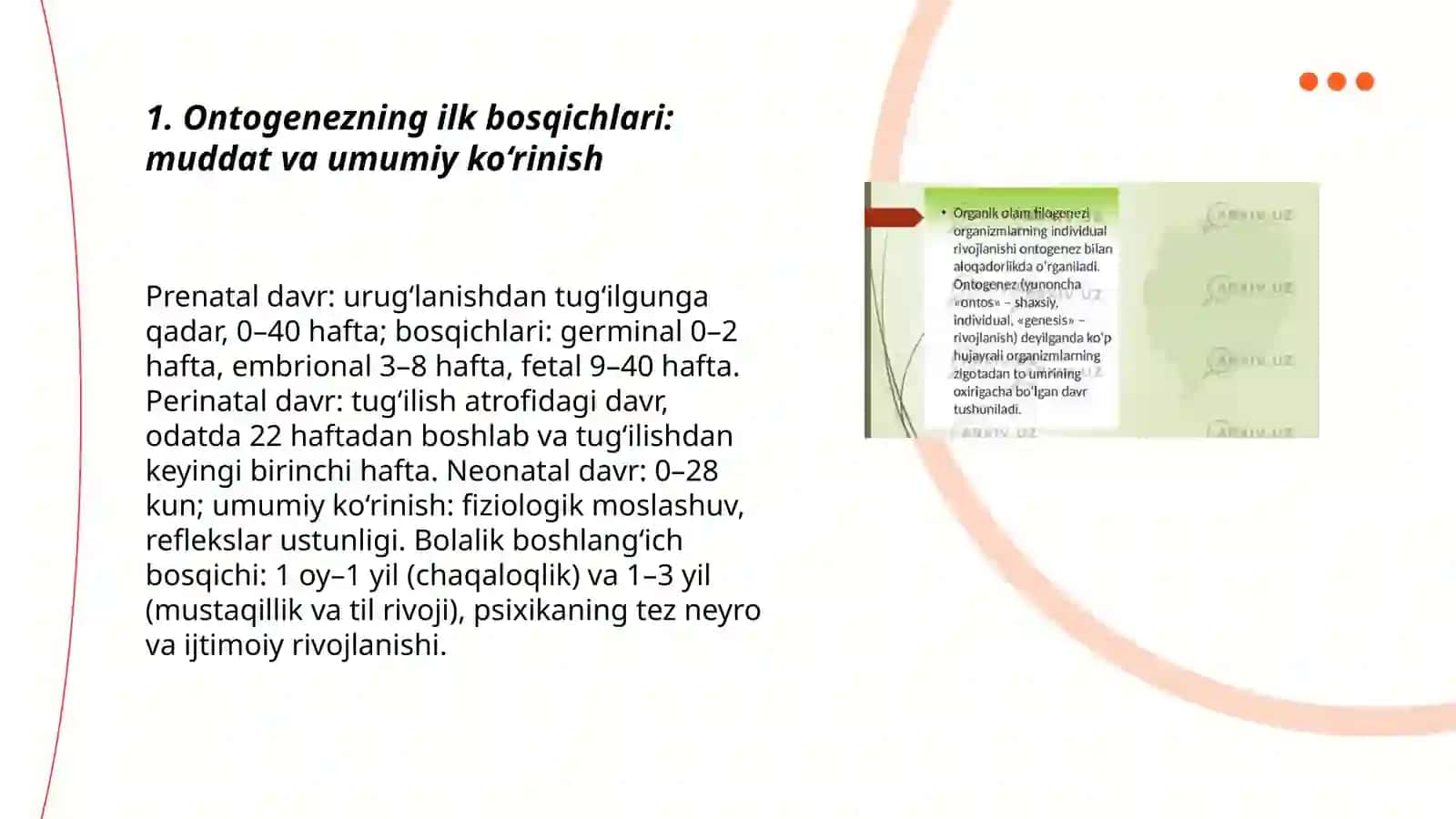 Ontogenizning ilk bosqichlarida insonning psixik rivojlanishiga xos xususiyatlar 3