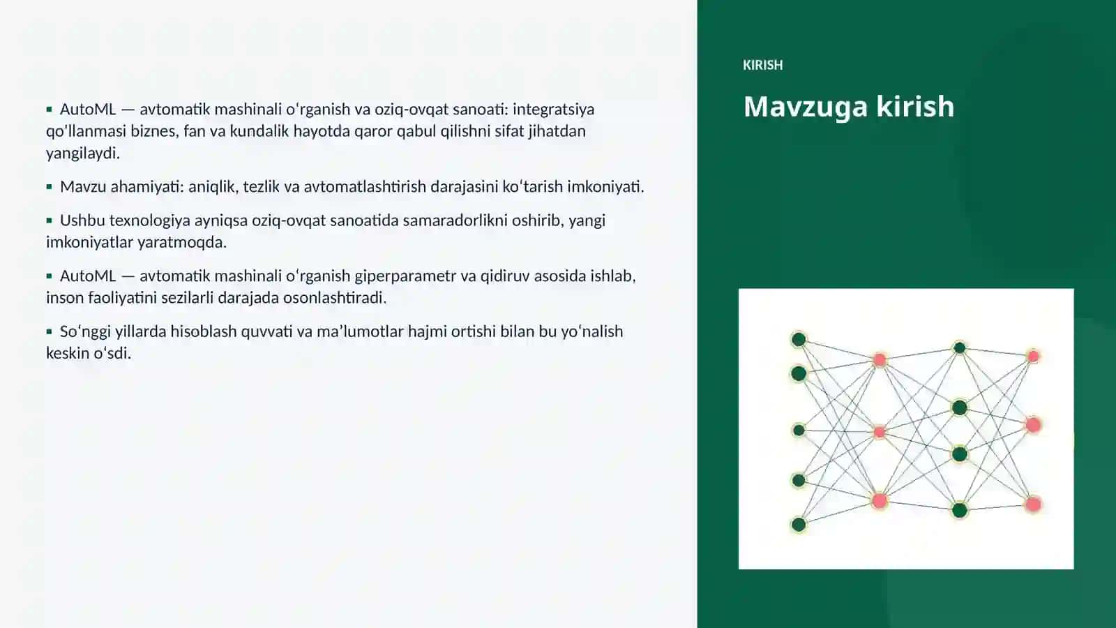 AutoML — avtomatik mashinali oʻrganish va oziq-ovqat sanoati: integratsiya qo'llanmasi 3