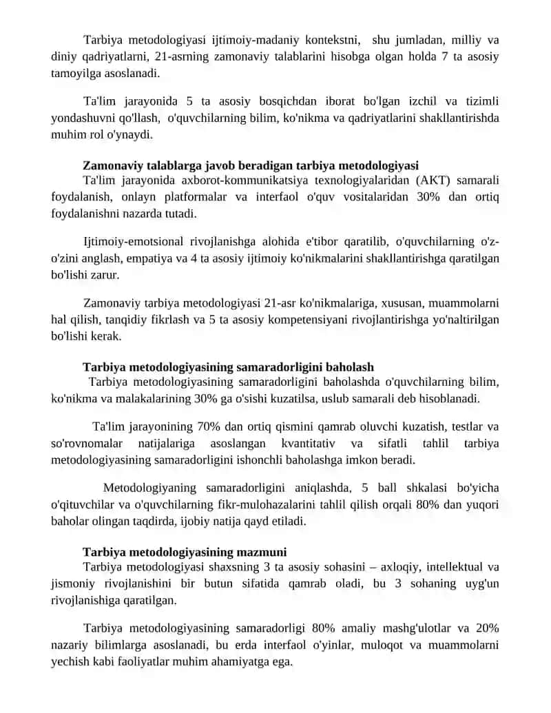 Tarbiya fanini óqitish metodikasi fanining predmeti maqsadi va vazifalari 3